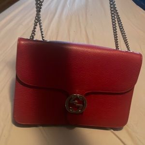 BEAUTIFUL WORN TWICE RED GUCCI PURSE !!